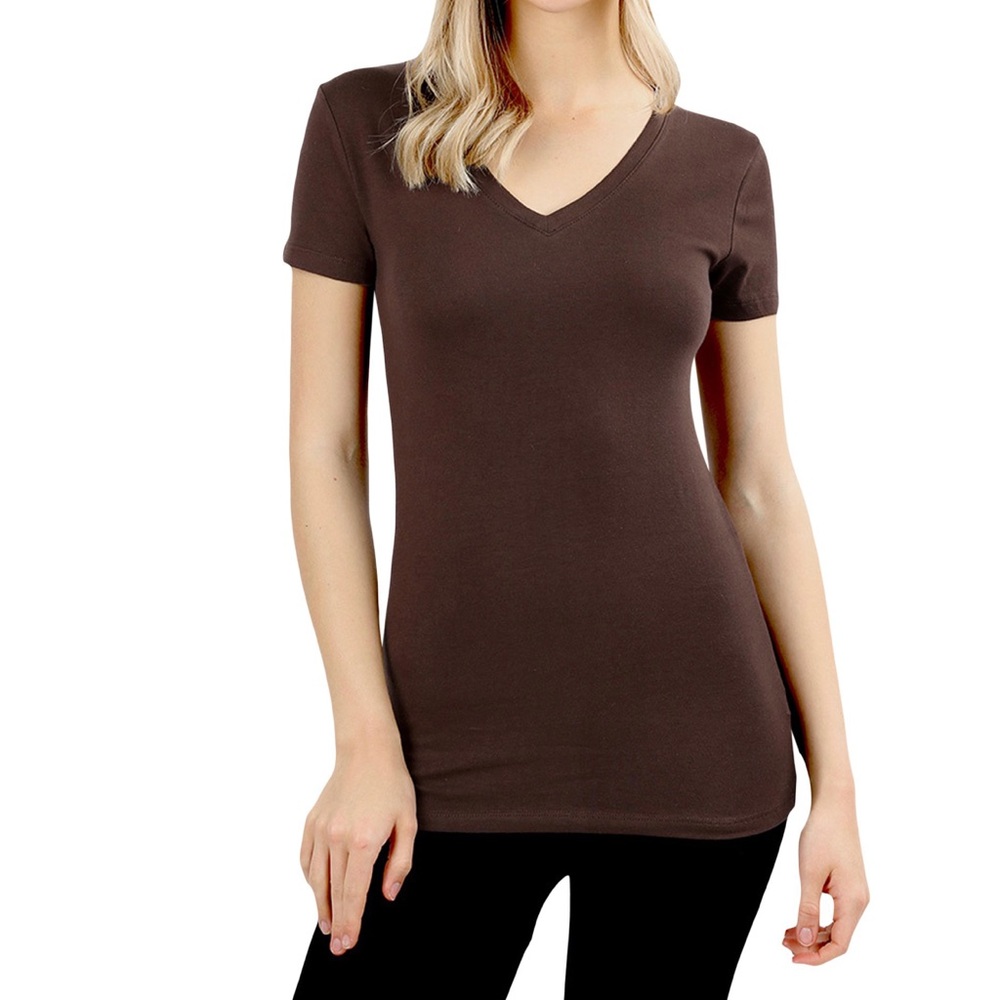 NWT active basic beautiful brown v-neck tee